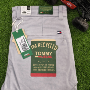 Tommy Jeans Premium Light Grey Slim-Fit Cotton Pant
